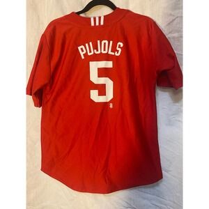 Los Angeles Angels Baseball Jersey Youth Large Red Adidas #5 Albert Pujols MLB